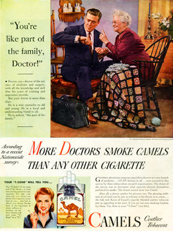 logo vintage uk of endorsing tobacco ads Vintage Blowing doctors smoke: