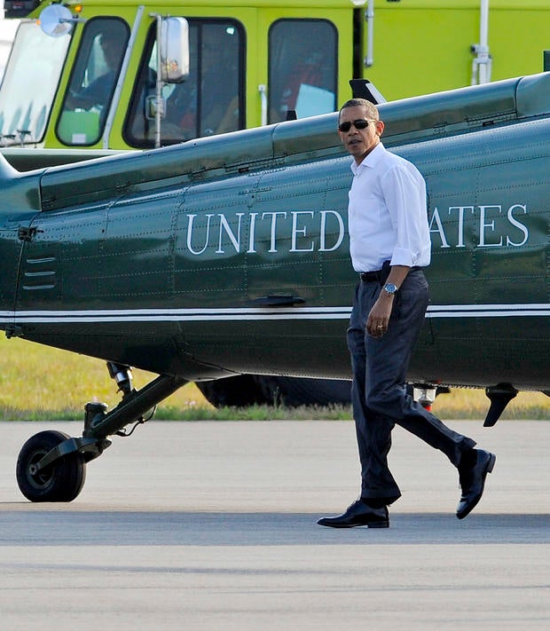 President Obama arrives at Martha's Vineyard.