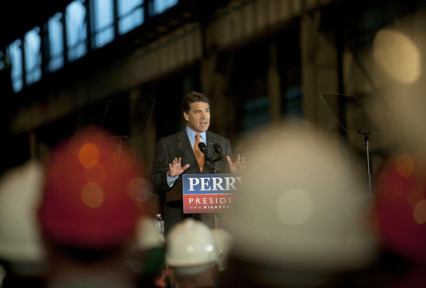 Rick Perry Gives Speech On Energy Independence And Jobs At PA Steel Plant 