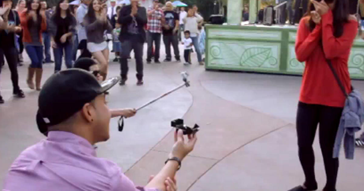 Disney Flashmob Wedding Proposal With Music And Dancing Cbs News