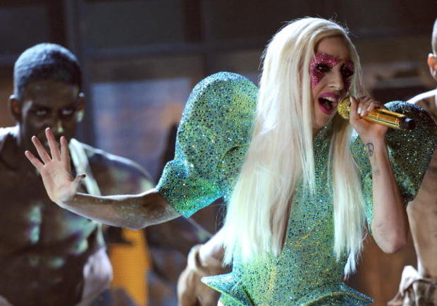 Lady Gaga performs at the 52nd Annual GRAMMY Awards 