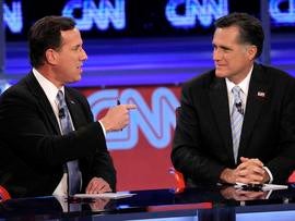 Rick Santorum and Mitt Romney