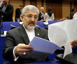Iran's ambassador to the International Atomic Energy Agency, IAEA, Ali Asghar Soltanieh in Vienna, Austria, on March 8, 2012.