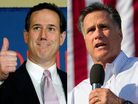 Rick Santorum and Mitt Romney