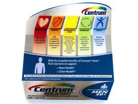 centrum silver vitamins, pfizer, cspi, health claims