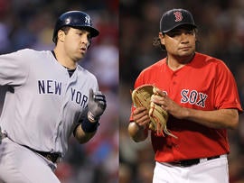 Mark Teixeira and Vicente Padilla
