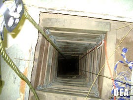 A tunnel authorities found in San Luis, Ariz., that they suspect was designed to smuggle drugs into the United States is seen in this image provided by the U.S. Drug Enforcement Administration July 12, 2012.