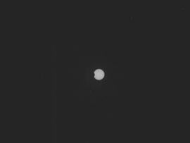 NASA's Mars rover Curiosity snapped this picture of the Martian moon Phobos transiting the sun on Sept. 13, 2012.