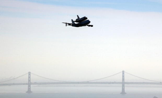 Space Shuttle Endeavour Makes Pass Over Bay Area Before Final Landing In LA 