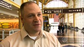Rod Johnson, waiting at Reagan International Airport, said his flight was cancelled four different times.