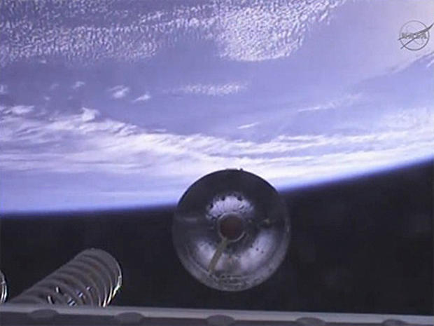 The Rocketcam captured this stunning view of the Antares first stage falling away.