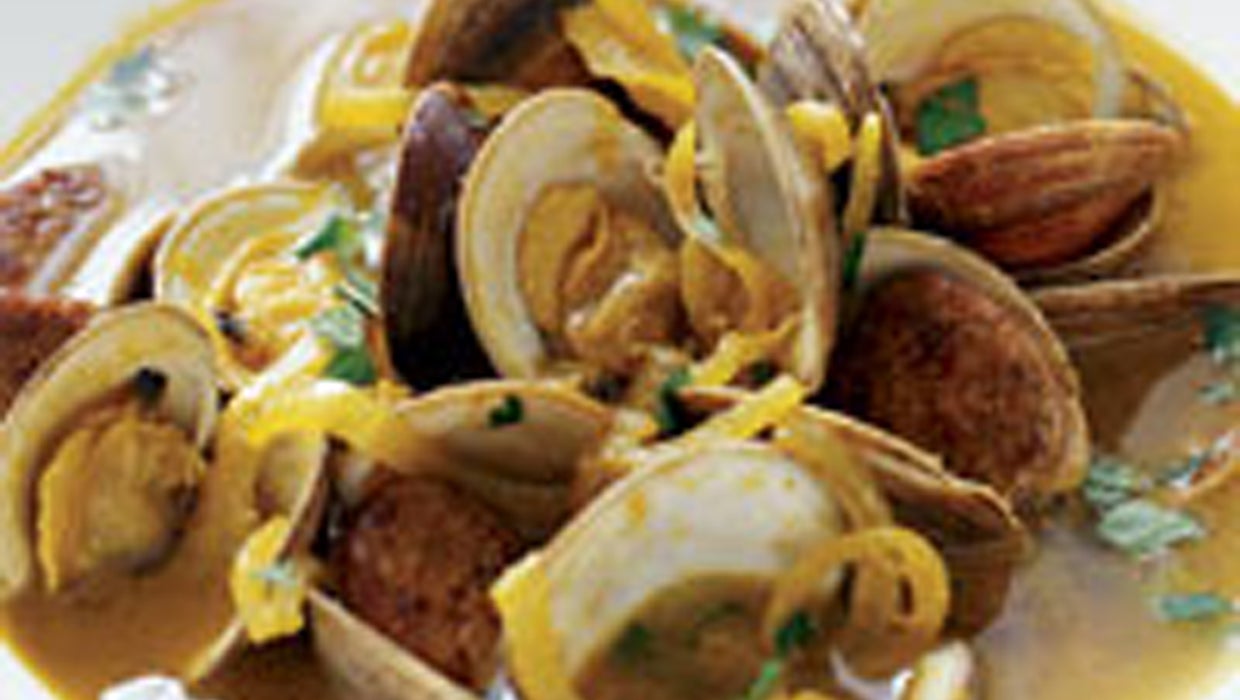 Eric Ripert recipe Clams with Spicy Sausage CBS News