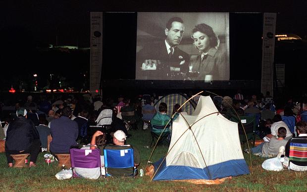 Moviegoers watch the classic film "Casablanca" on 