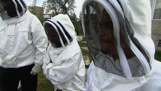 Former inmates work producing honey for Sweet Beginnings, a company started by Brenda Palms Barber.