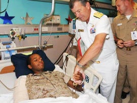 Angelo Anderson's right arm and leg were shattered while he was on patrol in Afghanistan.