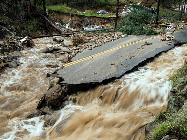Destruction on Gold Run Creek north of Boulder, Colo., is seen in the aftermath of flooding in the area Sept. 13, 2013, in this picture provided by Earth Vision Trust.