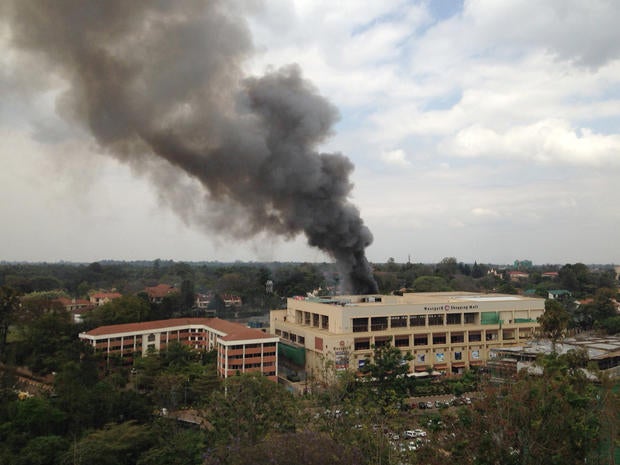 Smoke rises from the Westgate Mall in Nairobi