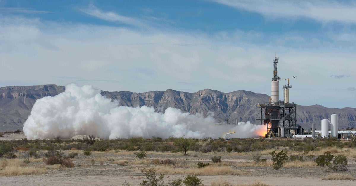 Amazon Ceo Jeff Bezos Blue Origin Space Company Tests Rocket Engine Cbs News