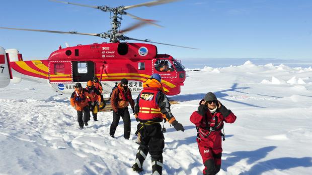 Helicopter rescue for stranded Antarctic ship 