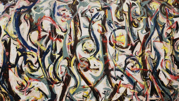 Jackson Pollock's painting, "Mural," emerges from restoration brighter