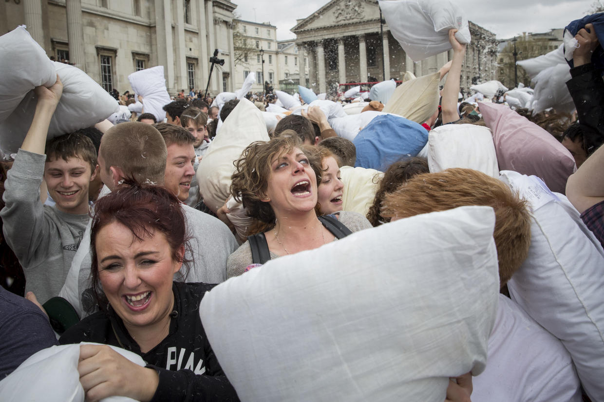 Sweden International Pillow Fight Day 2014 Pictures Cbs News 