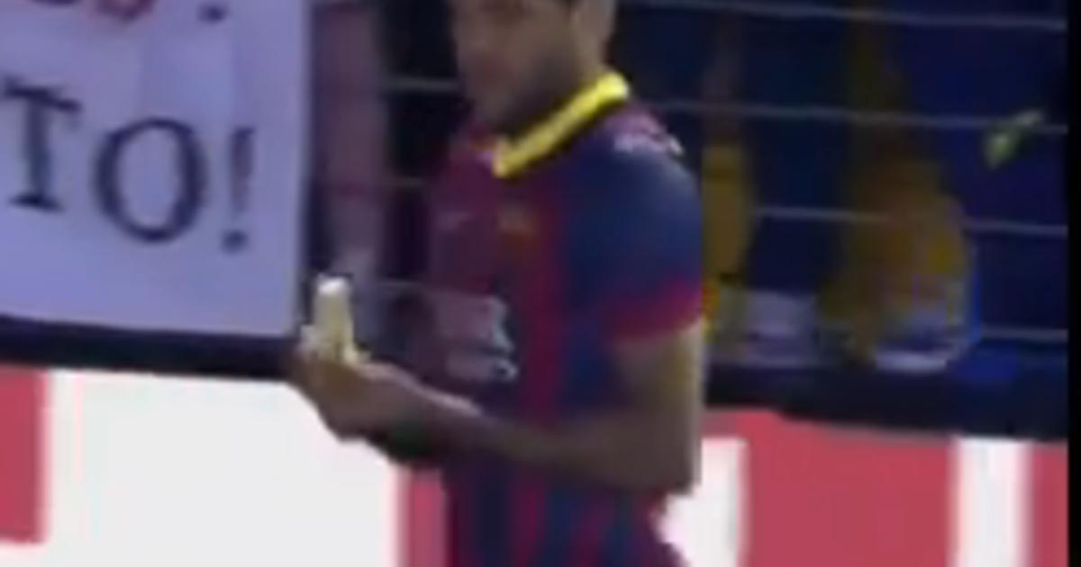 Barcelona Star Eats Banana Thrown At Him As Racist Taunt Cbs News