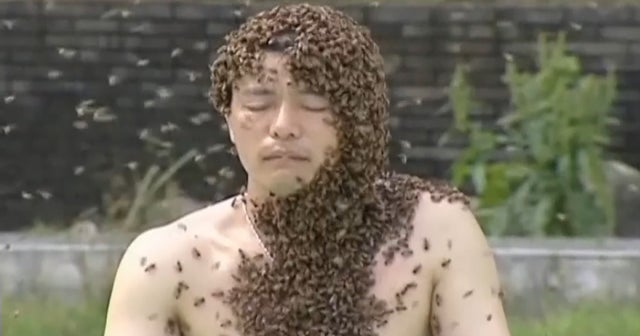 Covered in bees World Record Videos CBS News