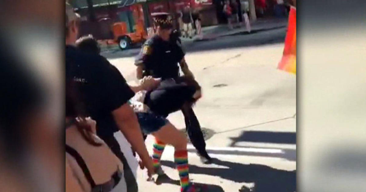 Video Shows Officer Allegedly Assaulting Woman At Gay Pride Event Cbs