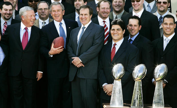 President Bush Welcomes New England Patriots To White House 