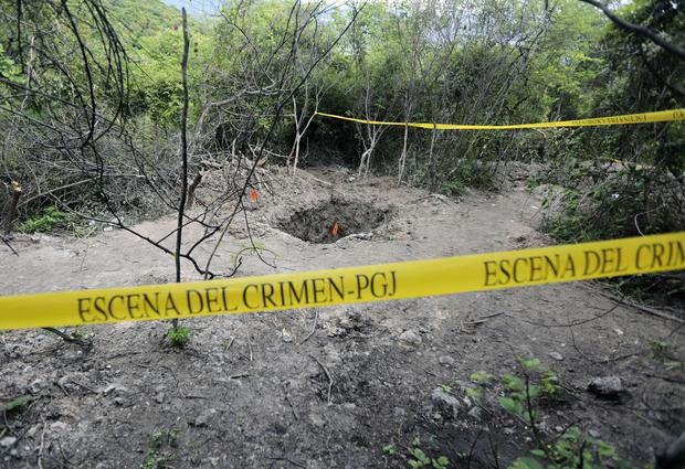View of a grave in Pueblo Viejo, in the outskirts of Iguala, Guerrero state, Mexico