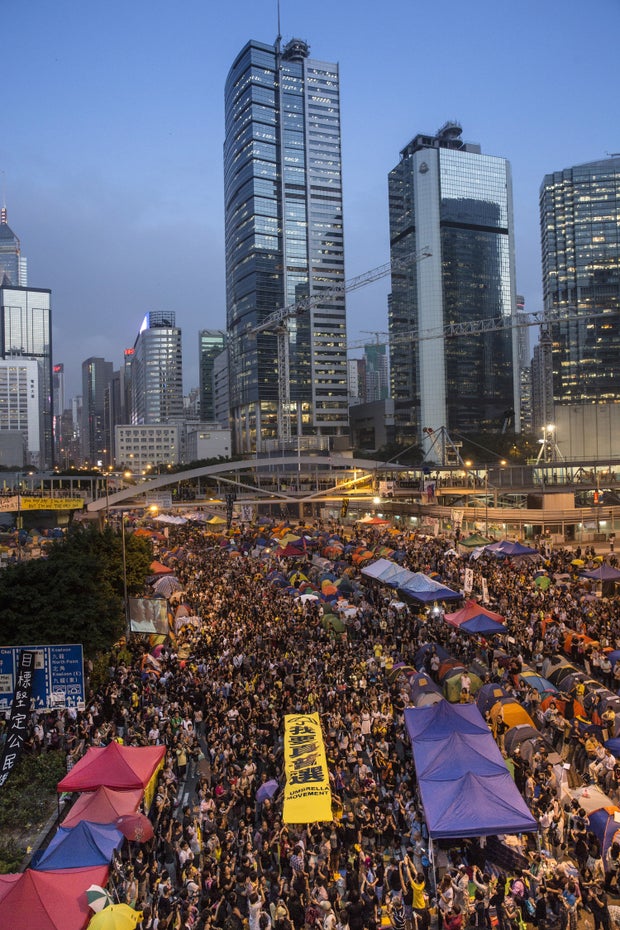 "Umbrella Movement" onemonth anniversary CBS News