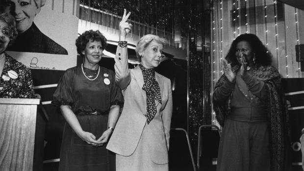 Jane Byrne at a campaign event during the Democratic mayoral primary race. 