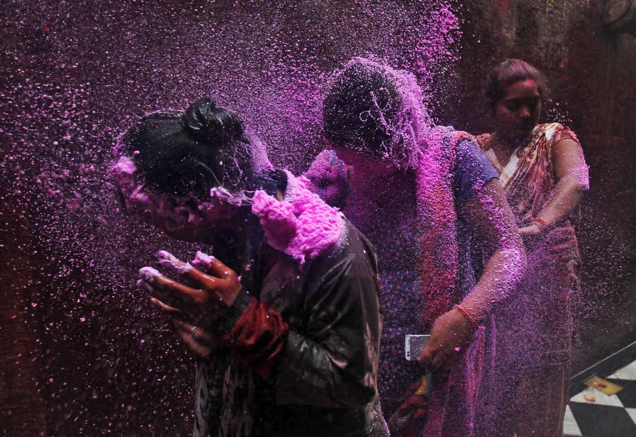 Colorful Hindu Religious Festival Of Holi Celebrated As The Harvest Festival For Spring