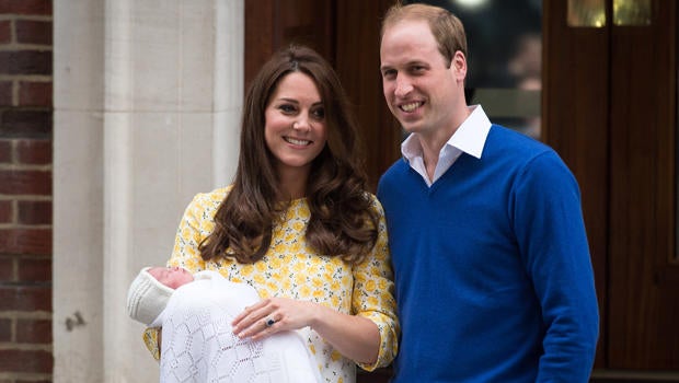 Britain's Prince William and Kate, Duchess of Cambridge, show their newborn daughter, Princess Charlotte, their second child, to the media outside the Lindo Wing at St Mary's Hospital in central London May 2, 2015.