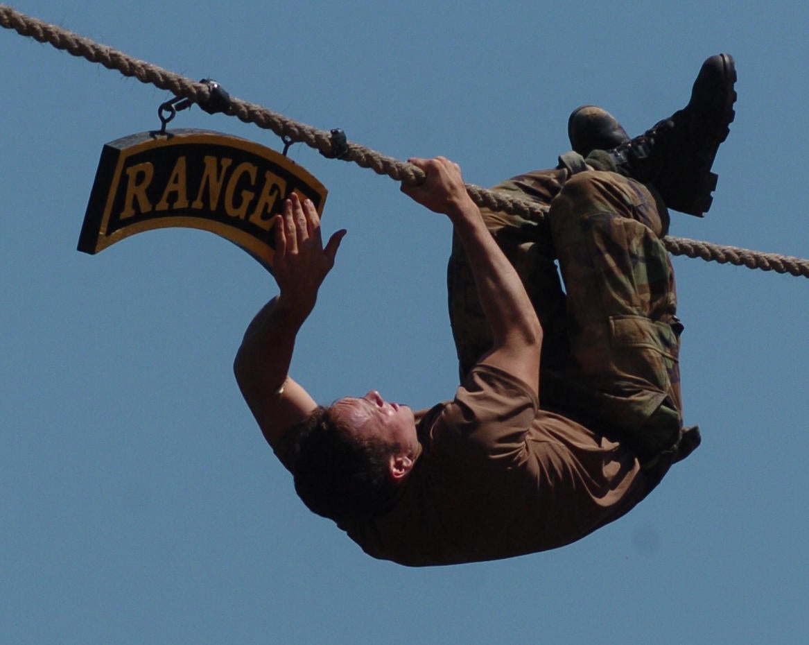 Rope crawl 35 feet up What it takes to be an Army Ranger CBS News