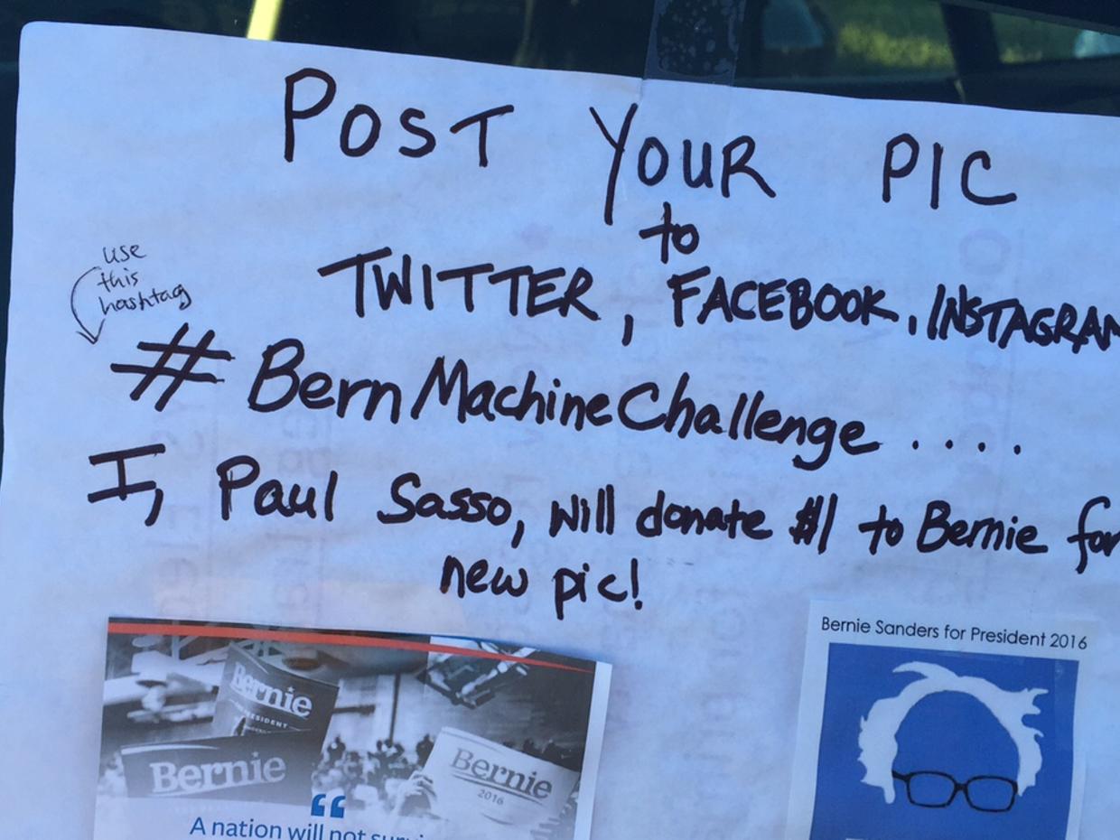 Election 2016 Bernie Sanders fan decks out his Tesla as