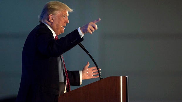 Republican presidential candidate Donald Trump addresses the California Republican Party Convention on April 29, 2016, in Burlingame, California.