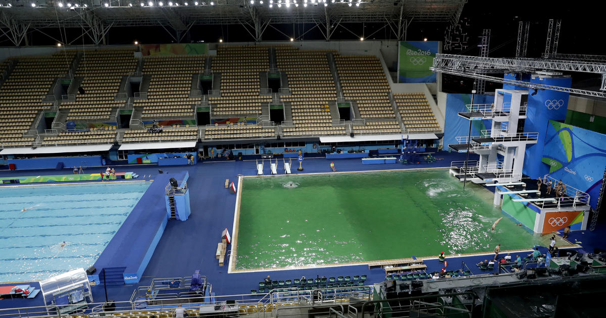 Why did this Olympic diving pool suddenly turn bright green?