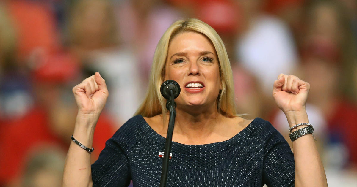 Florida Attorney General Pam Bondi responds after protesters confront her a...
