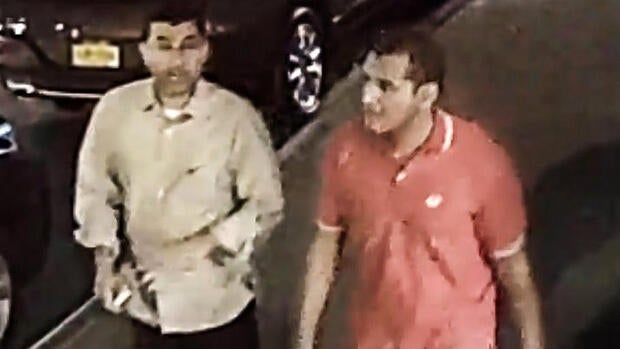 Two unidentified men are seen in an image capture of surveillance video taken in the Manhattan borough of New York City on Sept. 17, 2016.
