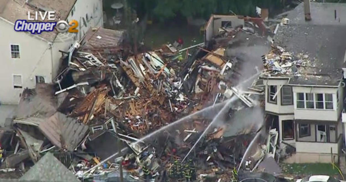 Explosion destroys two New Jersey homes after gas smell reported - CBS News