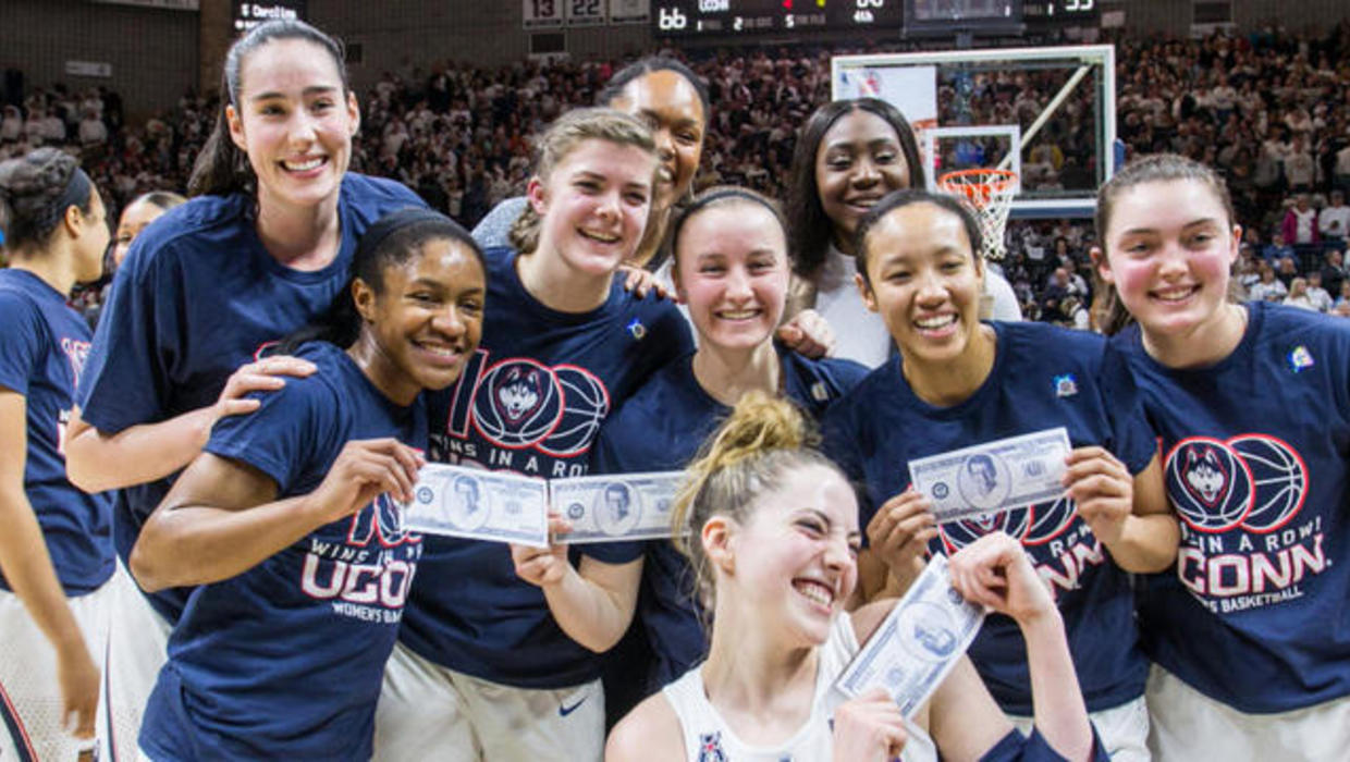 UConn women's basketball team records 100th consecutive win CBS News