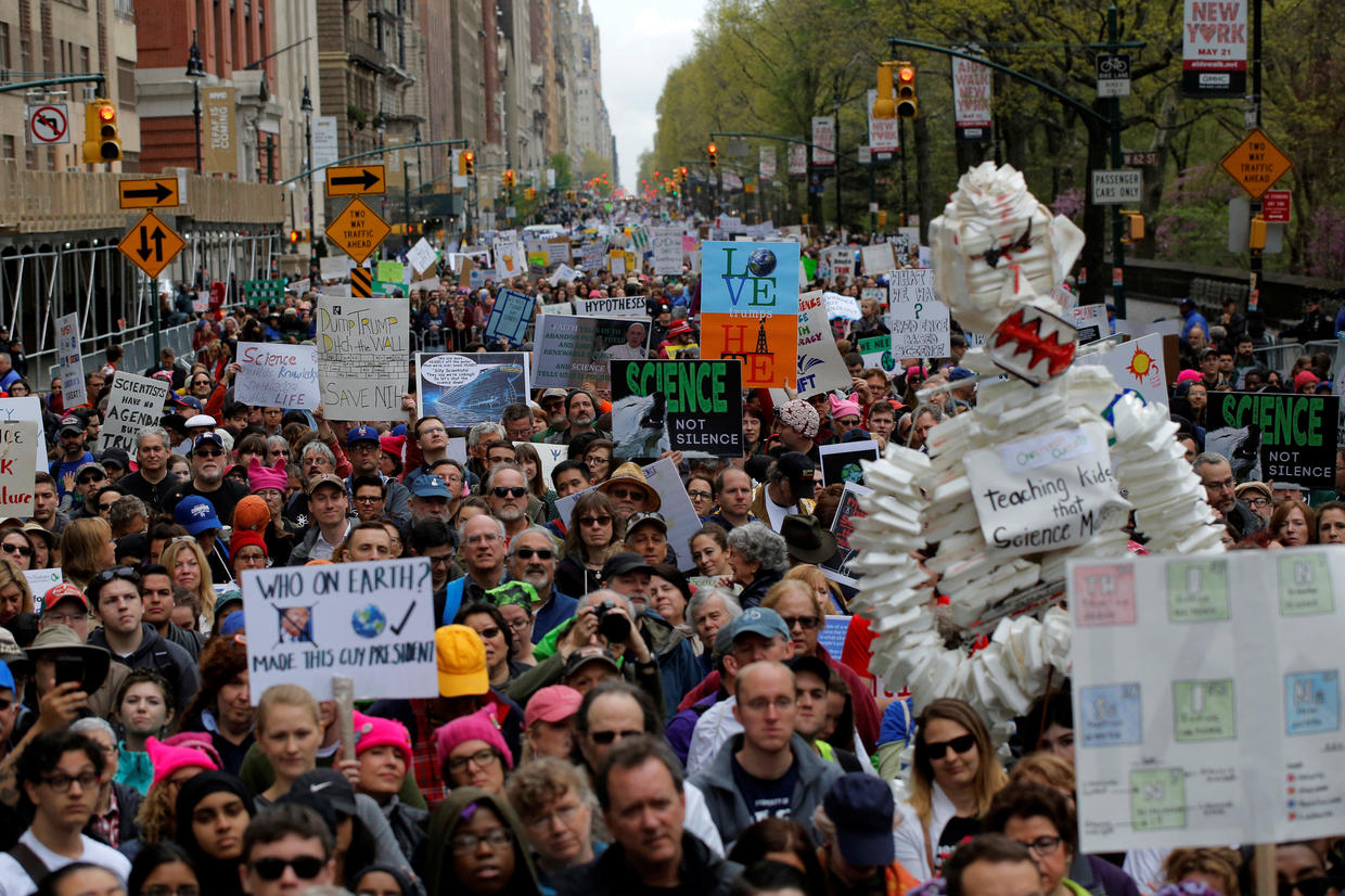 March for Science protesters take to the streets to mark Earth Day