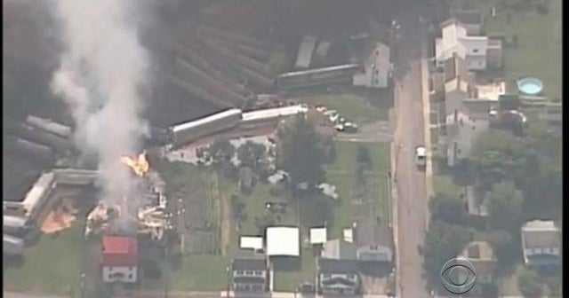 Freight train derailment causes massive explosion CBS News