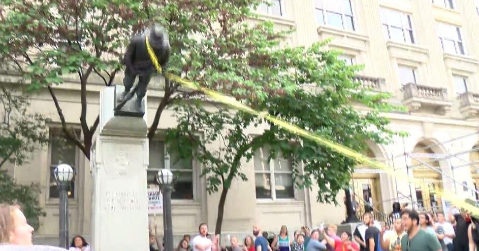 Protesters tear down Confederate statue in Durham, North Carolina CBS