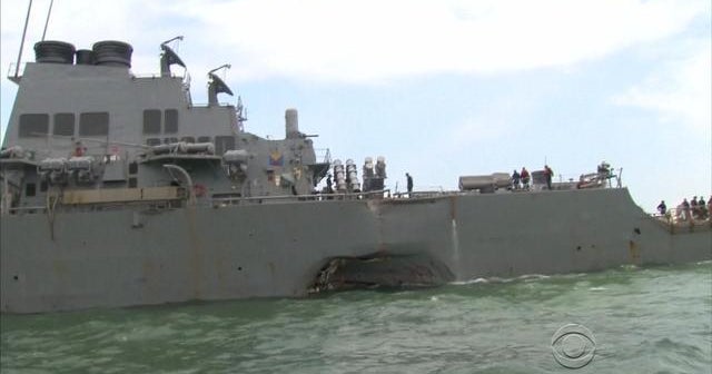 Navy orders probe after destroyer collides with merchant vessel