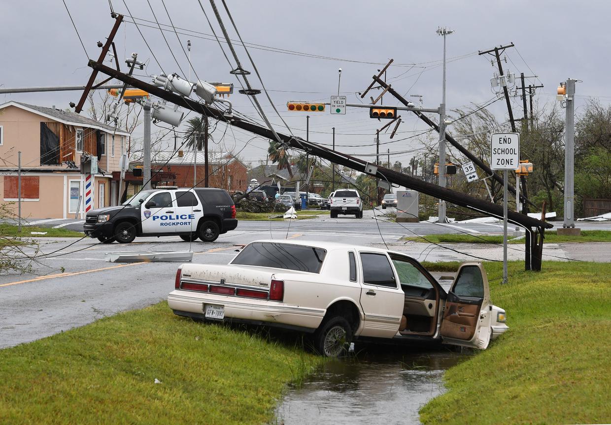 Harvey causes heavy damage small town of Rockport, Texas CBS News