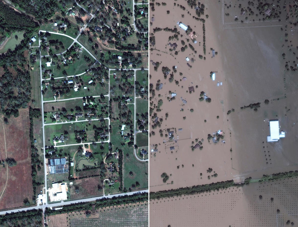 Simonton, Texas Before and after Harvey's floods Pictures CBS News