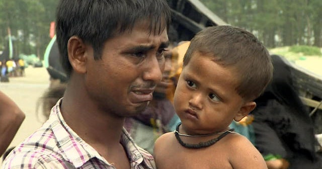 Rohingya refugees arrive on Bangladesh beaches