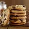 Stack of Chocolate Chip Cookies 